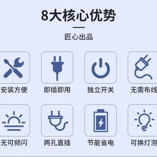 Whale and Light LED energy-saving light bulb with plug household plug-in e27 socket lamp with switch wire super bright hanging small wall lamp 4 meters wire