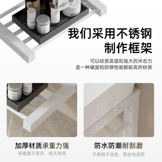 九牧挂墙式小户型洗手盆简易陶瓷洗脸盆柜组合支架阳台卫生间洗漱台池 D4837盆+单层支架+龙头+方镜