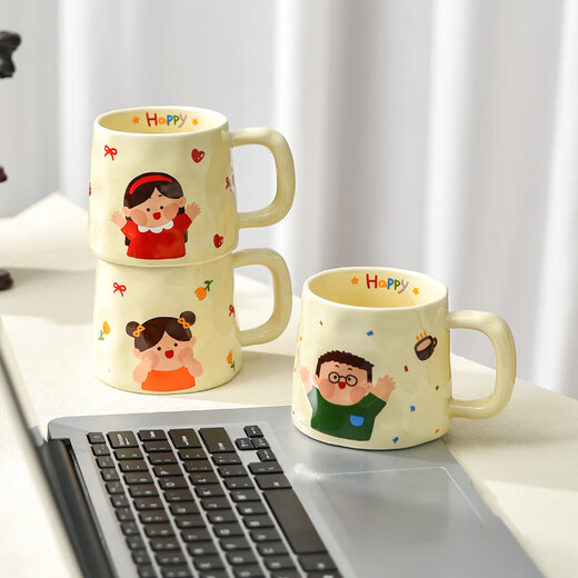 Tigre de tres abril Cartoon Padres-Child Cup Family Four Water Cup Combination Mug Ceramic Family Cup Botpling Water Special 1047-057 AFU Full Taza (papá)