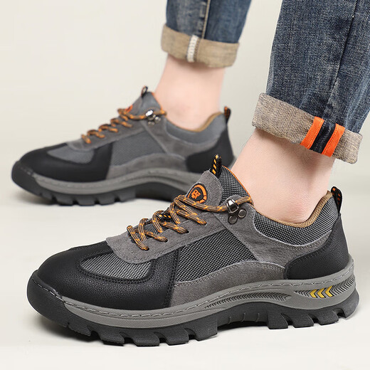 
Genuine leather men's shoes spring new outdoor hiking hiking shoes breathable men's casual dad shoes comfortable sports shoes men B9880 dark brown 38