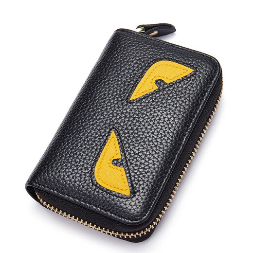 Pers Denton Herrenkartenbeutel Multi-Card-Orgelkarten-Clip-Gutschein-Brieftasche Schwarz und Gelb
