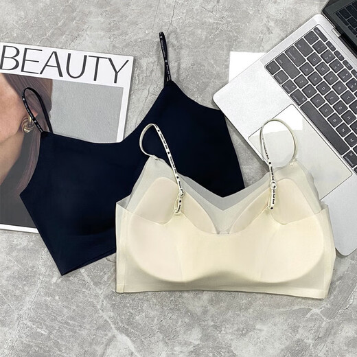 Thin Breathable Ice Silk Cool Feeling Beautiful Back Bra Women's No Wires Push-Up Anti-sagging Summer Seamless Large Size Bra Black - 1 Pack Limited Time 3 Days L (Recommended 100-120 Jin Jin equals 0.5 kg)