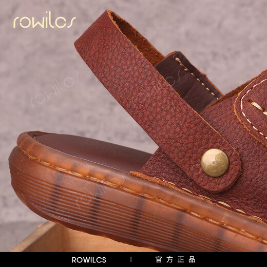 rowilcs brand men's sandals 2025 summer new non-slip soft-soled beach slippers men's breathable driving dual-purpose sandals men's black 38