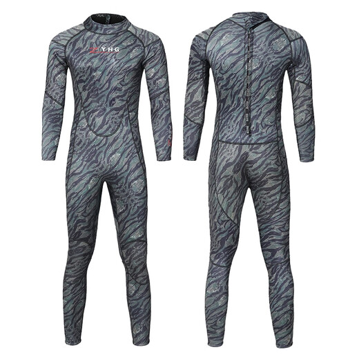 3/5mm one-piece wetsuit 1.5 warm swimsuit long-sleeved sun protection surfing paddleboard motorboat cold-proof snorkeling wetsuit 1.5mm black front opening thickened elbows, shoulders, knees and hips, wear-resistant S