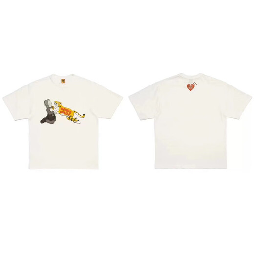 Lee Kids Japanische amerikanische trendige Marke Human Dragon Jahr Limited Kurzärmelige Männer Paar Sommer Cartoon Tier T-Shirt Frauen Top 3892 Black M