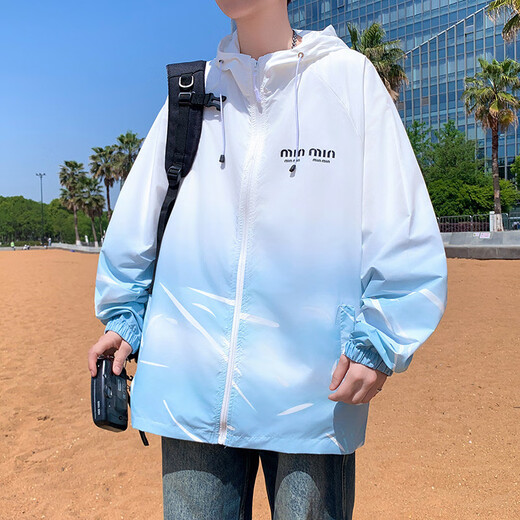 奥计高中生衣服男冰丝男生高中初中生青少年大童夏天轻薄透气外套连帽 6626绿色(单件外套) 品质升级 XL 110-130斤左右