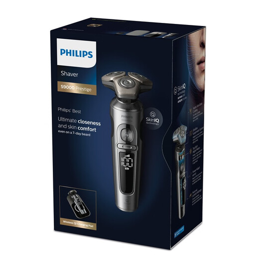 Philips (Philips) Electric Shaver Classic 9 Series Version de luxe Skiniq Technologie intelligente Version européenne Cadeau d'anniversaire importé Boîte cadeau personnalisé pour le petit ami à mari SP9871