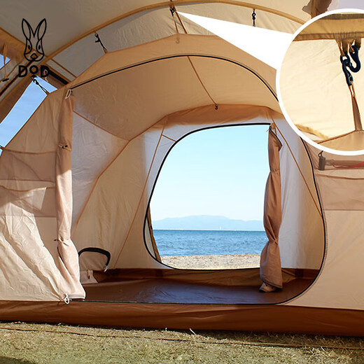 
DOD tent hanging inner tent Japanese exquisite outdoor camping sun protection pergola multi-person T5 large-size tunnel tent Khaki TN5-695 single inner tent cloth