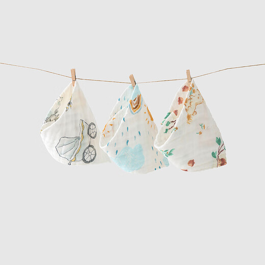 TONGTAI baby triangle scarf cotton gauze baby saliva towel anti-spray pad towel children's bib bib 28*28cm