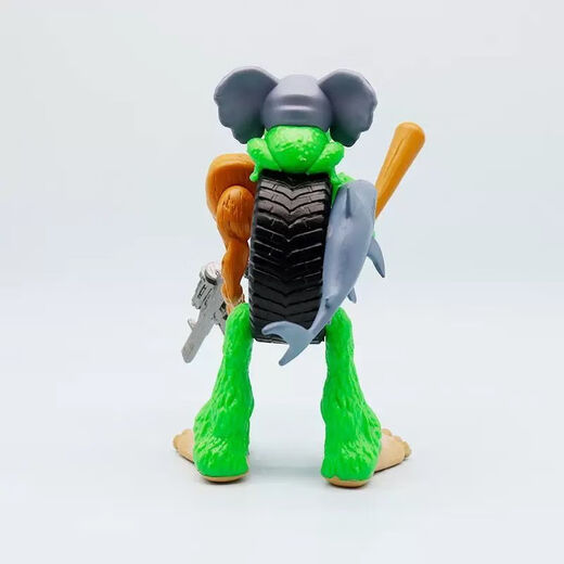 Tongbeijia Foreign Mountain and Sea Civilization Figure Fusion Version Wood Stick Man Golden Shark Frog Elephant Sewing Monster Abstract Toy AI Ornament C Foreign Mountain and Sea Civilization Fusion Version 16cm