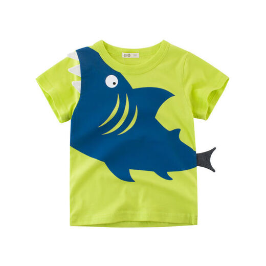 TTPMER SUMME BOY T-shirt à manches courtes Coton Carton Dinosaur Design Ins Style 9716 Military Blue 100