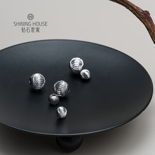 Diamond Family PT950 Platinum Cat's Eye Gold Beads Single Loose Beads DIY Braided Beads Bracelet Transfer Beads Accessories Gold Beads Gold Weight Approximately 0.2g