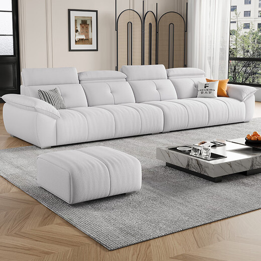 Fergero Chenille sofa living room 2025 new cream style small apartment adjustment headrest fabric sofa 969#2.4m