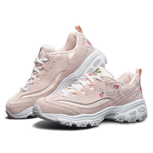 Skechers Skechers Spring New Women's Thick Sole Panda Daddy Shoes Embroidered Retro White Shoes 11977 11977-BLK Black 35 Inner Length 22cm