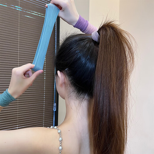 Jacquard High Elasticity Durable Hair Tie Hair Tie Skin Feeling Mask Tie Ponytail Rubber Band Women's Hair Tie Tie Rope Headwear Luoge Mixed Coffee 10 Pack