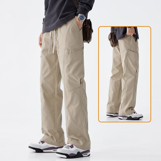 Pantalones casuales europeos y americanos de Charlotte para hombres en verano delgada solta 2025 Marca de moda NUEVA PANTANDES DE CARGA ENTERA AUTALES 9857B NEGRO [Summer delgado] XL 120Jin [Jin iguala 0.5 kg] -135Jin [Jin equivale a 0.5 kg]