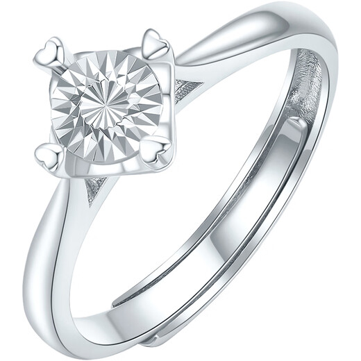 Saturday Fu PT950 platinum ring women's car flower four-claw platinum ring B0115479 No. 15, about 3.88g gift