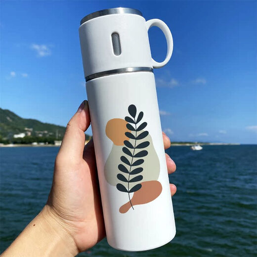 
Chengliu new thermos cup simple high-end fashion water cup design sense literary Nordic with cup lid 316 stainless steel 316 material 420ml lid can cup BW7374 leaves