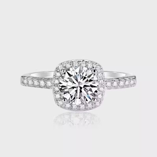 I Do platinum PT950 diamond ring for women 1 carat classic square package cultivated diamond proposal engagement wedding ring for girlfriend classic square package 1 carat diamond size 13