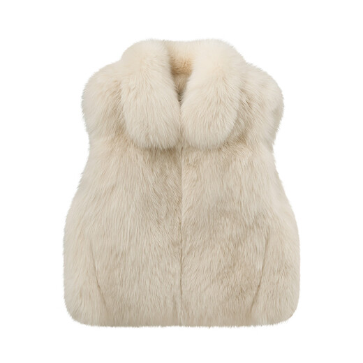 MSBEAST BEAST Miss Soft and Glutinest Saga Fox's Fur Fortime Lined Fur Vest 丨 Moyen-Old Crisp Face Fox Light Beige M