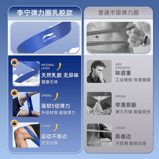 Li -Ning Elastic Belt Fitness Krafttraining Spannungsfestigkeitstraining Beine Stretch Yoga Leichtathletik -Elastizität Ring 5 Set Assist