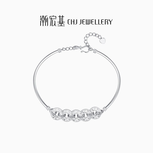 Chao Acer Platinum Bracelet Women's PT950 Bracelet Five Emperors Coin Crushed Ice Flash Gift Priced Labor Cost 980 Yuan 8.25g