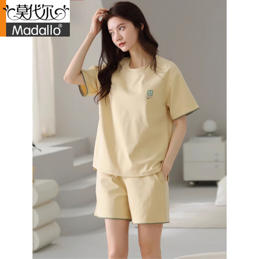 莫代尔睡衣女2025夏季新疆棉短袖短裤简约休闲棉质薄款家居服套装可外穿 Z9859 L 建议100-120斤