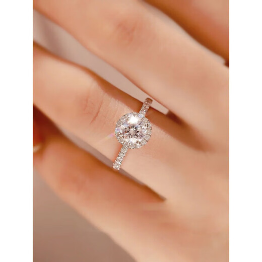 DR moissanite diamond ring, one carat diamond, sterling silver, simple platinum couple's proposal, wedding secret ring, Valentine's Day gift, 50-point starry diamond ring with adjustable opening