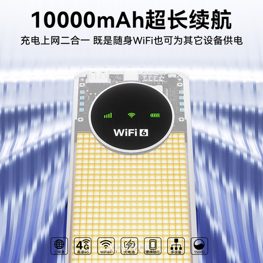 Xunyou portátil wifi triple red banco de energía inalámbrico wifi6 enrutador 4G portátil tarjeta de red Móvil Unicom Telecom tráfico general nacional ilimitado modelo 2025 5GXY versión mejorada