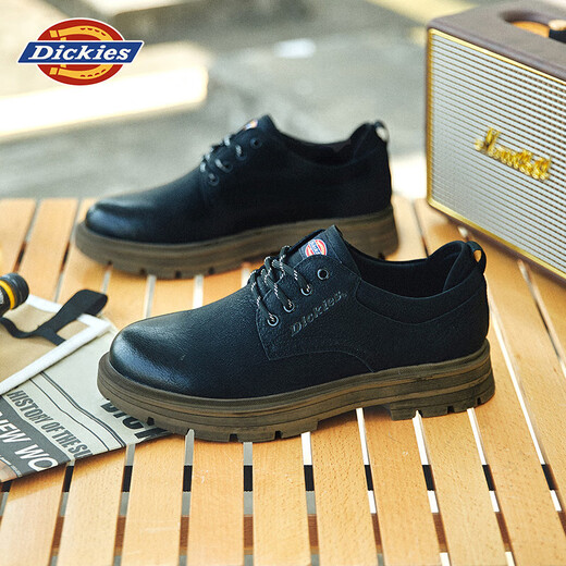 Dickies men's casual shoes workwear business leather shoes men's casual retro British workwear shoes black 40