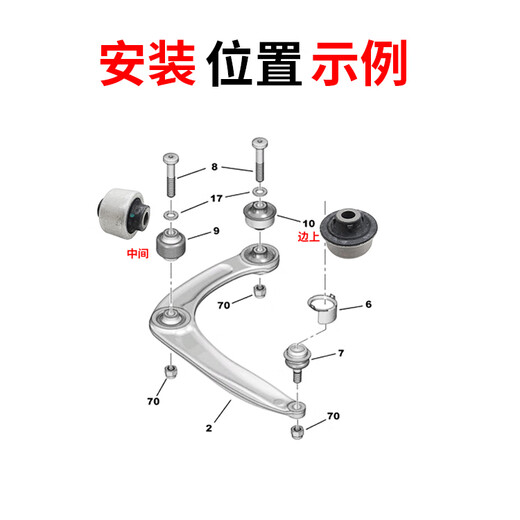 MANMANG eignet sich für Peugeot 307 Citroen C4L Sega 308 Triumph 408 Dreieck Armbuchse Unterer Arm Arm Arm Middle Order Ersatzteile 3523cx