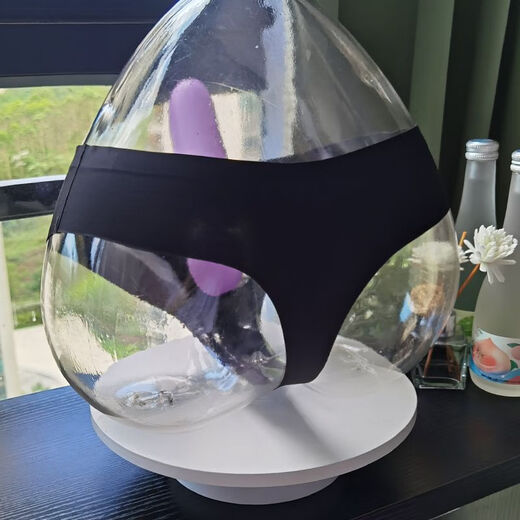 Renduo personalized men's underwear thong ice silk seamless elephant trunk U convex bag ultra-thin transparent lace youth pants skin color long open 1 piece L recommended 130-170 Jin Jin equals within 0.5 kg