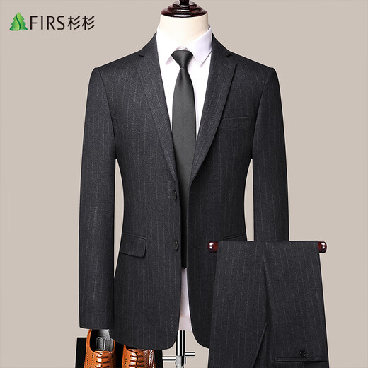 Shanshan Anti-wrinkle Stylish Suit Men's Slim Business Casual Striped Workwear Groom's Wear Wedding Dress