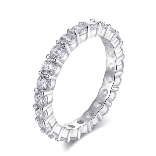 Fat Donglai Fat Donglai's same style full moissanite diamond ring 18 simple index finger stacked fashion 925 silver moissanite diamond ring platinum size 15