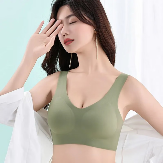 Large Size Ice Silk Seamless Beautiful Back Bra Women's Wireless Gathering Anti-sagging Summer Thin Breathable Soft Support Bra Skin Color - 1 Pack L (Recommended 100-120 Jin Jin equals 0.5 kg)