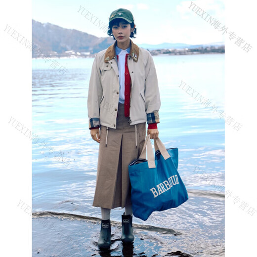 Barbour英国 Barbour 品牌刺绣logo做旧复古百搭大号帆布手提托特包 Denim