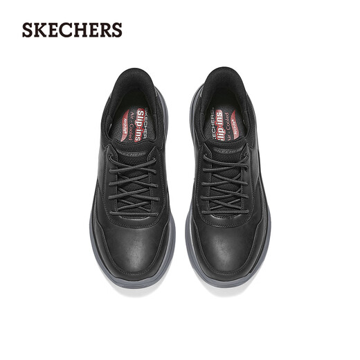 Skechers leather shoes men's slip-on soft-soled casual leather shoes 2025 autumn new arch support flash-on shoes 205492