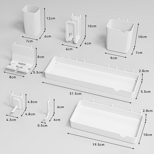 Jidaocook16mm hole board accessories hook e-sports wall hanging basket storage rack storage diy round hole universal magnetic J-shaped hook 5 pieces 16mm hole spacing/6mm aperture