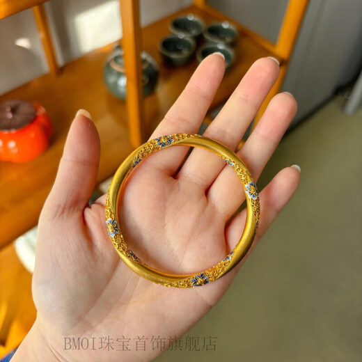 BMOI Old Phoenix 999 gold pure gold bracelet gift ancient method carved hollow bracelet inherits the temperament of women's style