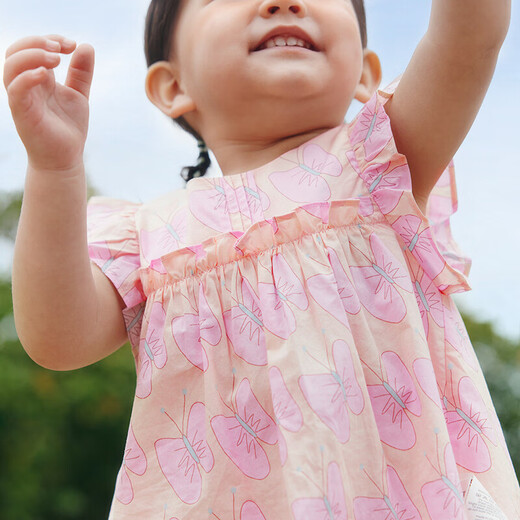 Mini Bala Girls Short Sleeve Shirt Summer New Sweet Cotton Breathable Soft Baby Top