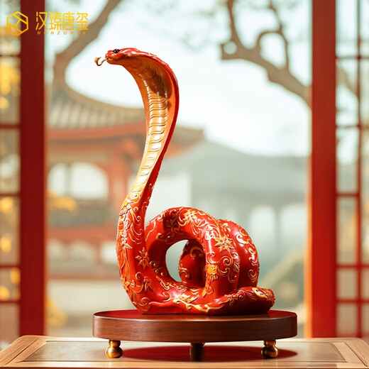 Han Zhen Tangxi (Honzontx) Bunte Kupfer Schlangen Ornamente Spirit Snakes Segens Büro Handwerk Zodiac Maskott