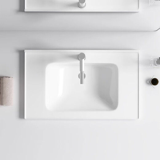 Taichung Basin Semii-eingebettetes Waschbecken integriert Keramik Single Badezimmer Badezimmerschrank-Becken Haushaltswaschbecken 1047 [1010x470]