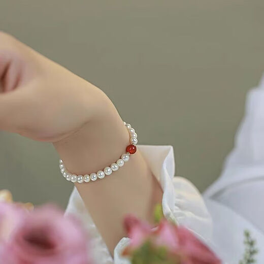 Internet hot style indigo transfer bead bracelet imitation pearl female high-end versatile best friend gift bracelet bracelet 6mm indigo bracelet