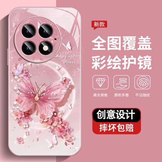 尺互印象适用一加13手机壳新款高极感保护套全包耐脏防尘防摔外壳珍珠蝴蝶高端女潮款 珍珠蝴蝶AGJWB1283-电镀银 一加13【+屏保膜】