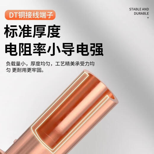 铸固 铜鼻子 线鼻子16平方DT冷压接线端子铜线耳接线电缆接线头 DT-16mm²（10只装）