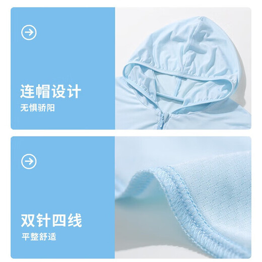 Children's sun protection clothing, boys' summer thin jacket, 2025 new handsome boys and older children's summer clothing, ice silk sun protection clothing for men, free-form K light blue 150