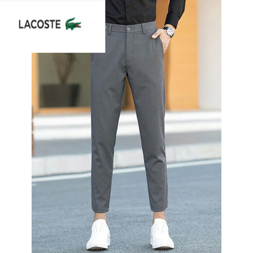 LACOSTE休闲裤男士2025年夏季新薄款商务正装西裤潮流九分长裤 9885B灰色 28 【90-105斤】