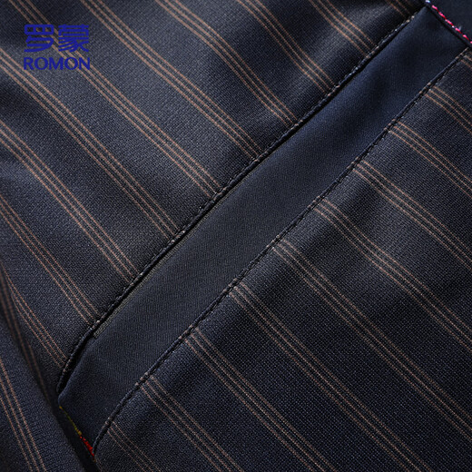 ROMON executive jacket men's coat men's autumn business casual seamless lapel middle-aged and elderly dad wear 507 navy XL