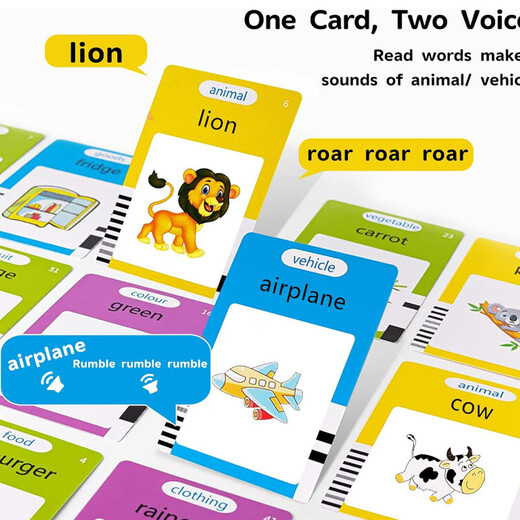 
The latest early childhood education machine for children Flah Card children's voice card machine English flash memory card learning machine Cat [blue] 112 cards (224 content) English