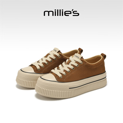Millies echtes Leder-Cowide Einfacher und komfortabler Leinwandschuhe für Frauen, modische leichte und vielseitige, lässige Schuhe mit dickem Lösern für Frauen, Camel 37